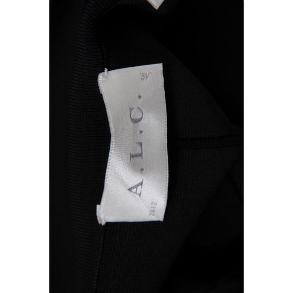 A.L.C. Womens Mini Skirt Size Small Black Rayon Nylon Stretch Waist Pleated - Picture 5 of 7